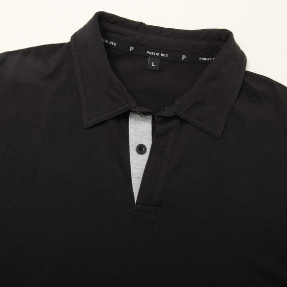 Public Rec Other - Public Rec Polo Shirt Mens Large Black Pima Cotton Tencel Stretch Casual